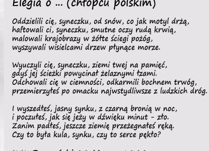 Elegia o chłopcu polskim: Analiza wiersza Baczyńskiego klucz do zrozumienia?